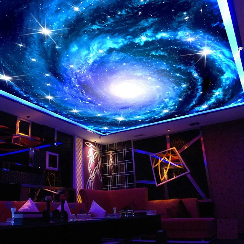 

Custom 3D Photo Wallpaper Galaxy Starry Sky Ceiling Decoration Mural Papel De Parede Children Room Bedroom Wall Fresco Wallpaper