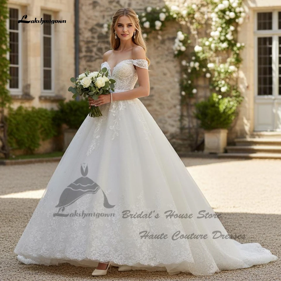 Abito da sposa a sirena Lakshmigown Princess Bride 2026, lussuoso abito da sposa da chiesa con corsetto allacciato e spalle scoperte - immagine 2