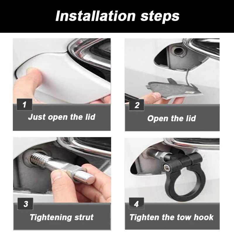 Universal Racing Tow Hook Front Rear Car Trailer Hook Car traction hook for M16 European Cars M18 Japanese Cars Multiple colors 4
