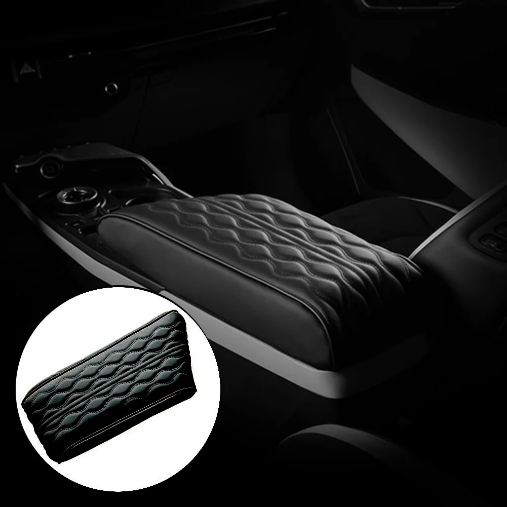 

For Kia EV6 2022+ 1x Black PU Leather Anti Slip Anti-skid Center Console Armrest Pad Cover Car Accessories