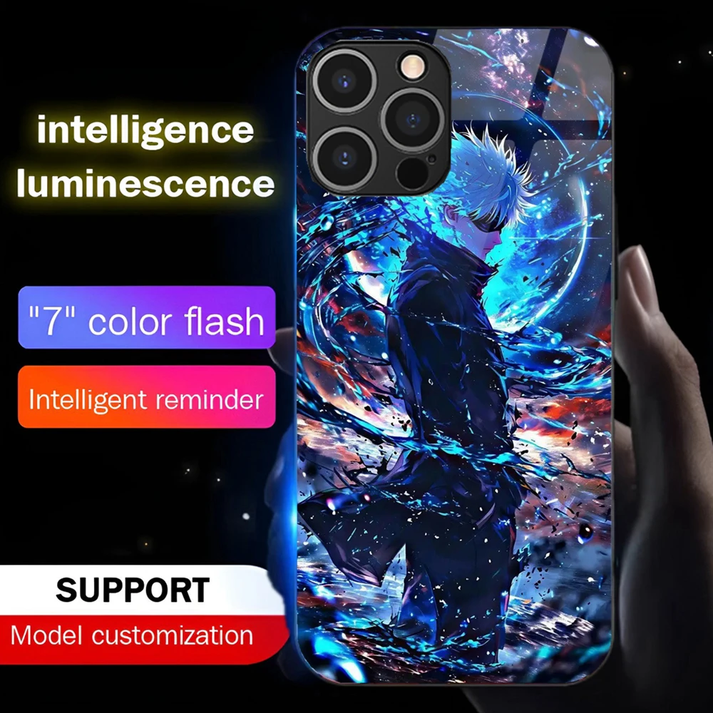 Bestseller Anime Cartoon LED-Licht Leuchtende Sprachgesteuerte Handyhülle für Samsung S26 S25 S24 S23 S22 S21 FE Plus Ultra
