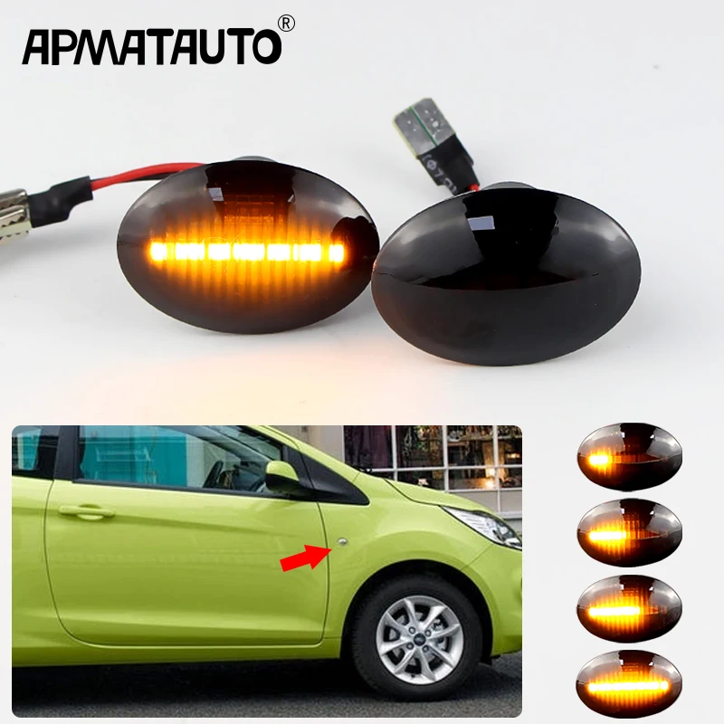 

2 шт., динамические лампы для Ford KA II MK2 RU8 2009 2010 2011 2012 2013-2014