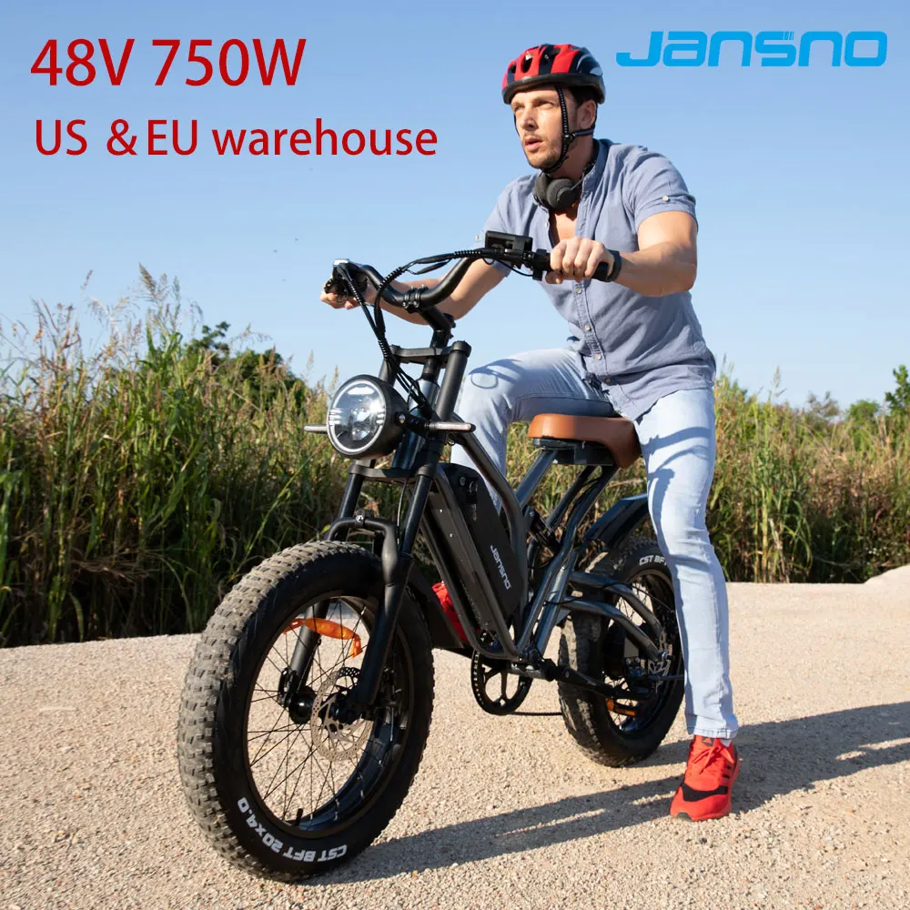 

Jansno X50 Wide Fat Tire 20 Inch Mountain Ebike Variable Speed Travel Retro Off Road Beach Motorcycle Power Electric Bicycle