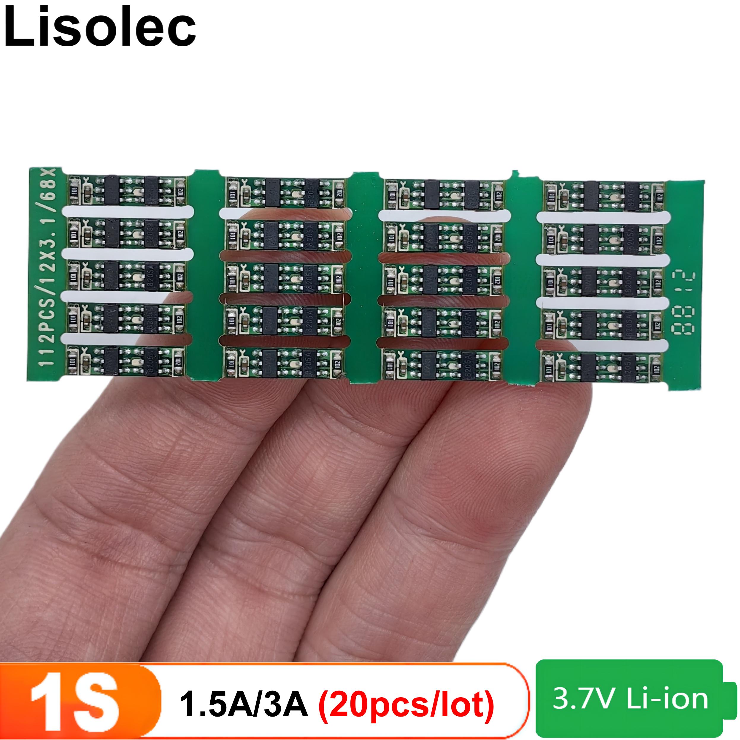 Li-ion 1S 18650 21700 3.7V BMS 1.5A 3A Charge Discharge Protection Board 4.2V Lipo Lithium Battery Charge Module Mini Size 20PCS