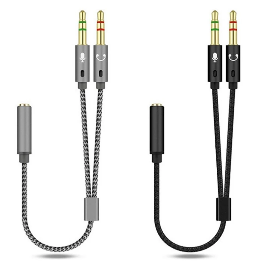 

Nku Headphone Splitter Cable for Computer 3.5mm Female To 2 Male 3.5 Jack Mic Audio Y Splitter Aux Cable Headset To PC Adapter