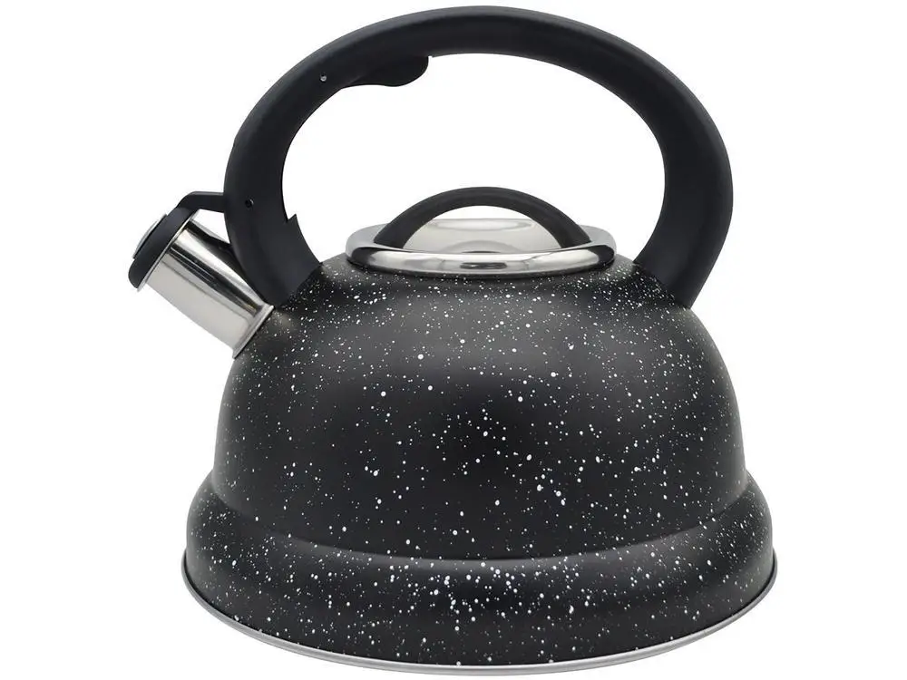 Chaleira Brinox Inox com Apito Preto Marble 2,7L Roma 2