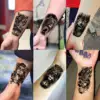 60 Sheets Ferocious Lion Tiger Temporary Tattoos For Men Women Arm Neck Devil Skull Tattoo Black Wolf Dragon Tatoo Small Desgin 3