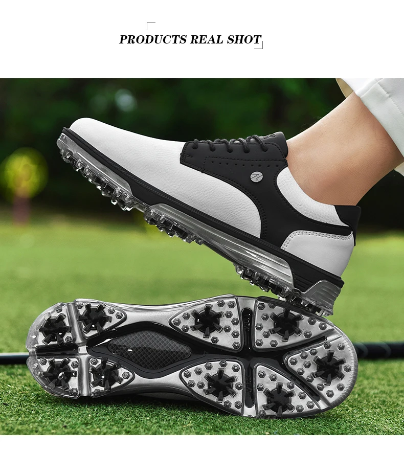Description Picture 4 of item2024 Golf Shoes Men X21 Waterproof Anti-slip Studs Golf Outdoor Training Luxury Brand Sport Shoes Designer Leather Golf Sneakers