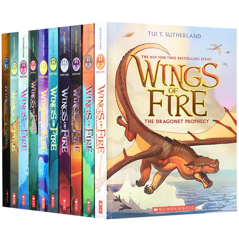 

10 Books Wings of Fire Children's Adventure Story Science Fiction Bridge Book Learning English Read Gift Book Sets in English