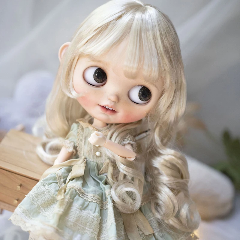 YESTARY BJD Blythe Doll parrucche accessori Tress For Dolls parrucche Milk  Silk Fashion Long Hair Curl con frangia per ragazza regalo di compleanno