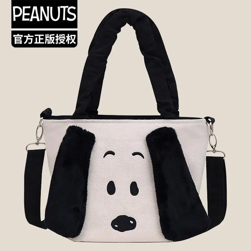 

New Sanrio Genuine Snoopy Snoopy Kawaii Messenger Bag Anime Cute Cartoon Canvas Embroidered Handbag Crossbody Bag Bento Bag