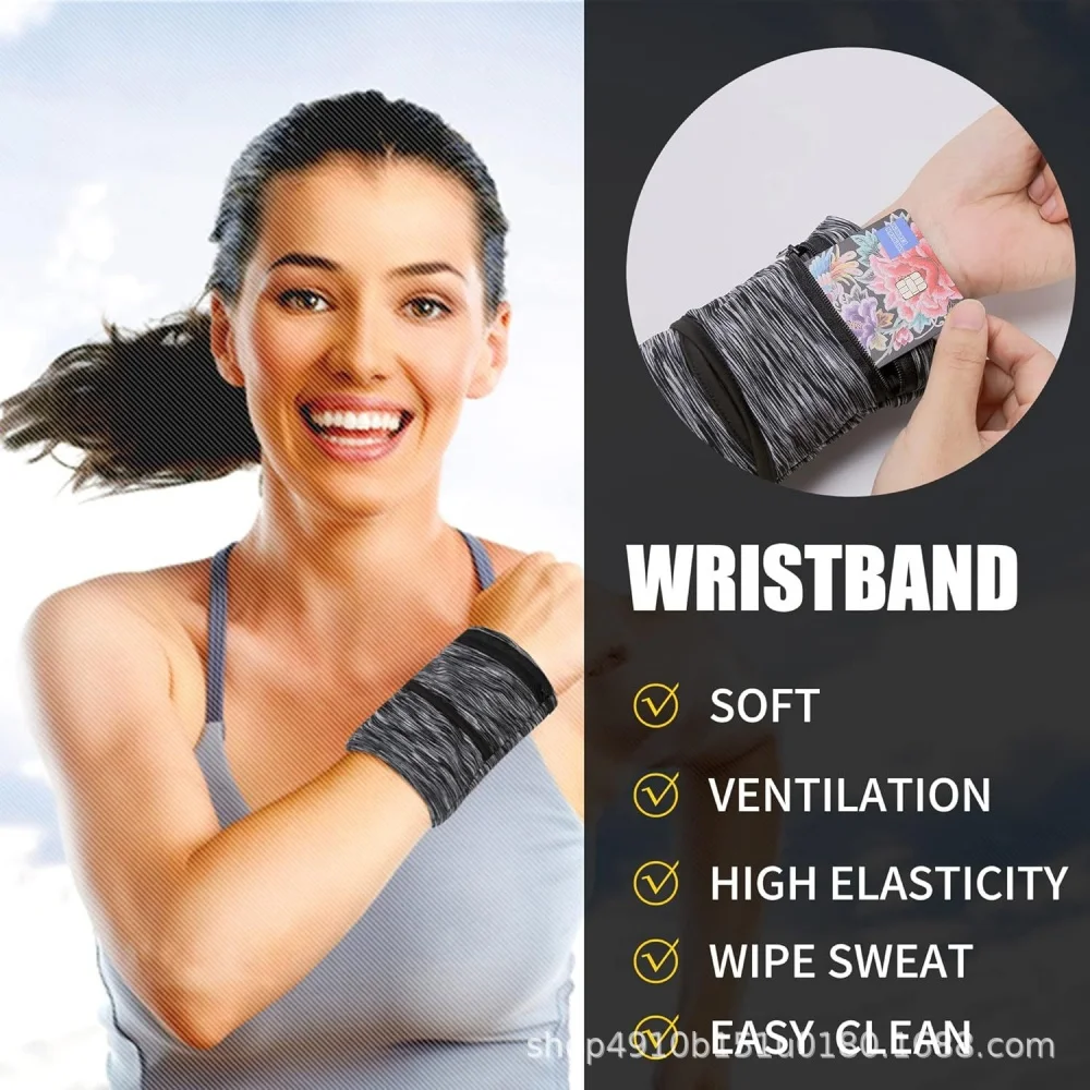 Sport-Handgelenktasche, multifunktionale Handgelenk-Geldbörse, Armband-Armtasche, weiche Handgelenk-Geldbörse zum Radfahren, für Spaziergänge, Radfahren, Joggen – Detail 5