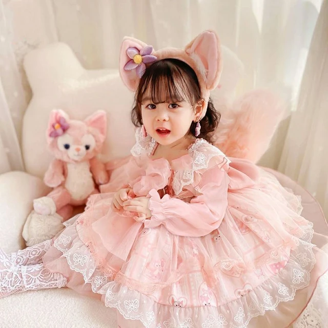 Kawaii Sanrio Kuromi Vestido Infantil, Desenhos Animados Anime, Manga  curta, Vestidos Princesa Lolita, Roupas de Bebê, Presente Bonito, Festa de  Verão