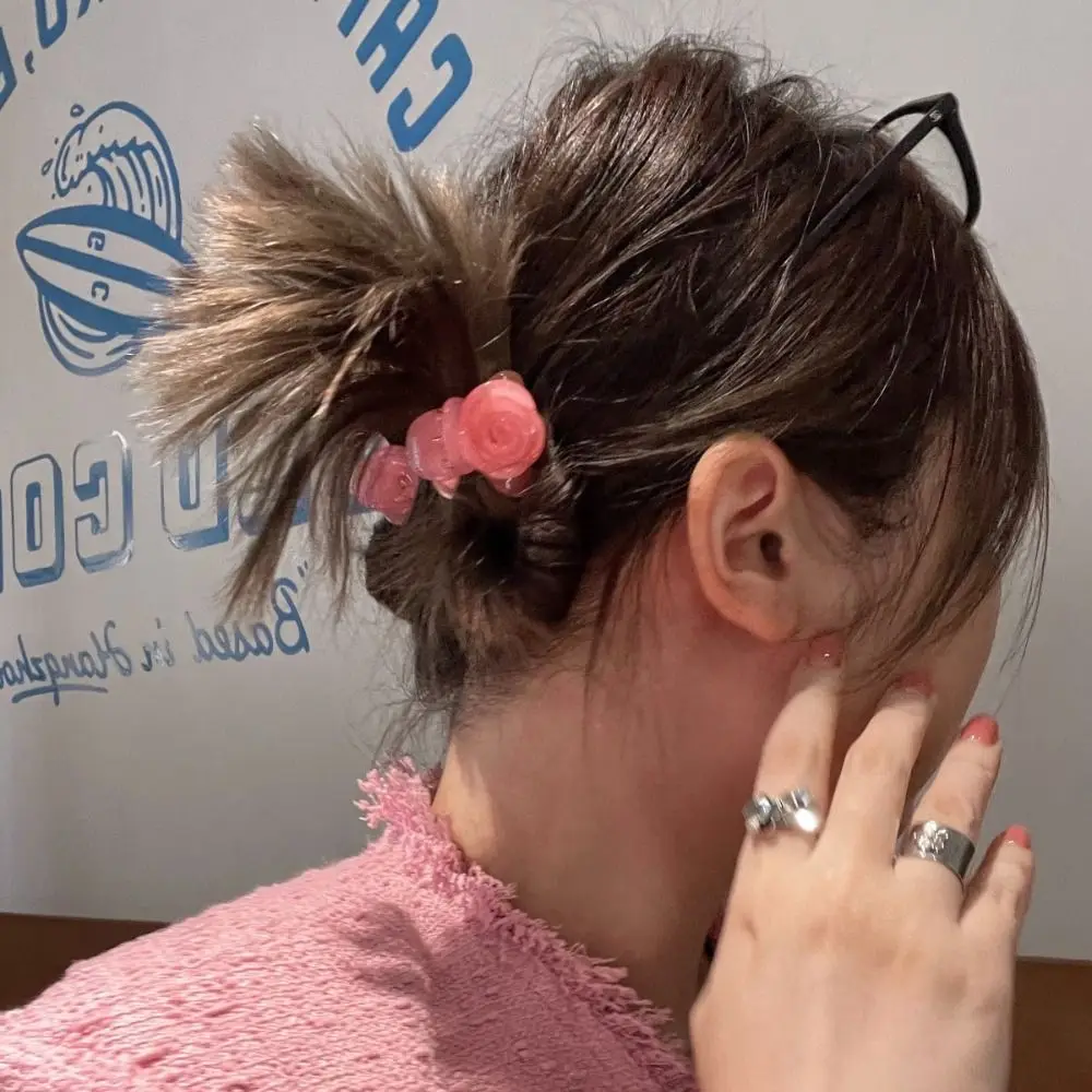 

Acetic Acid Rose Flower Hair Claws Elegant Hair Crab Clip Romantic Floral Headwear Mini Hair Clip Party