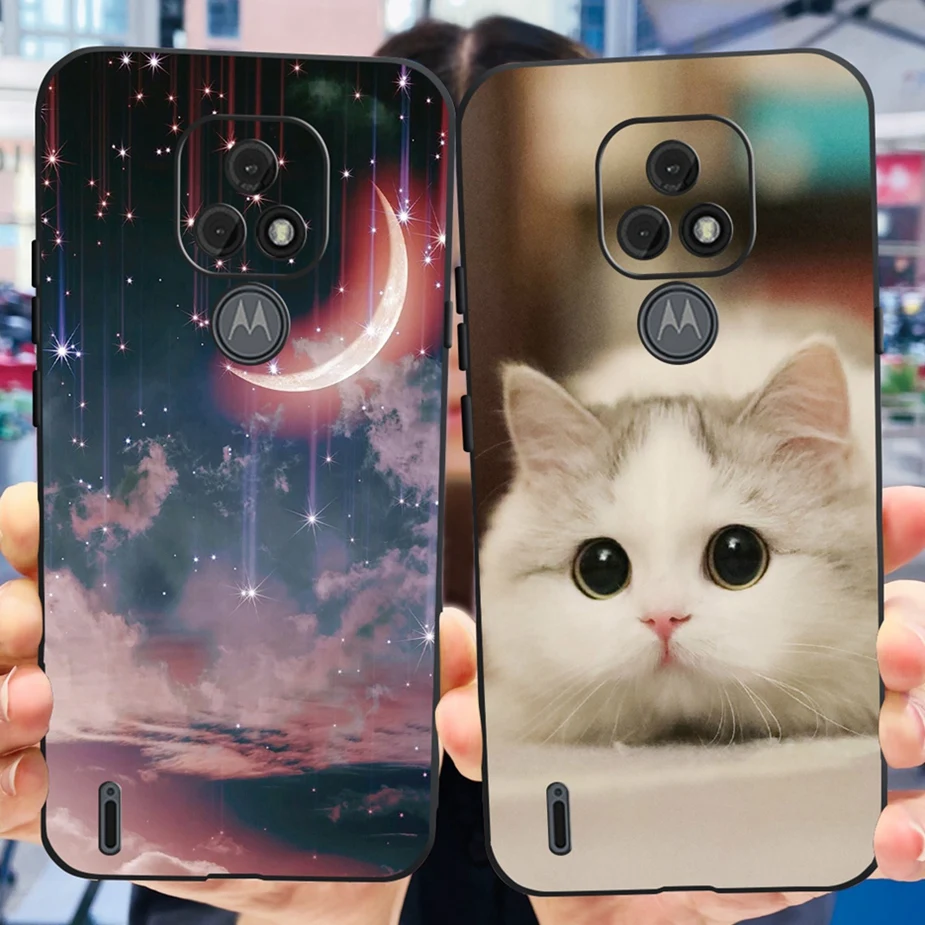 Stylish Painted Soft Silicone Phone Case for Motorola Moto E7 Series