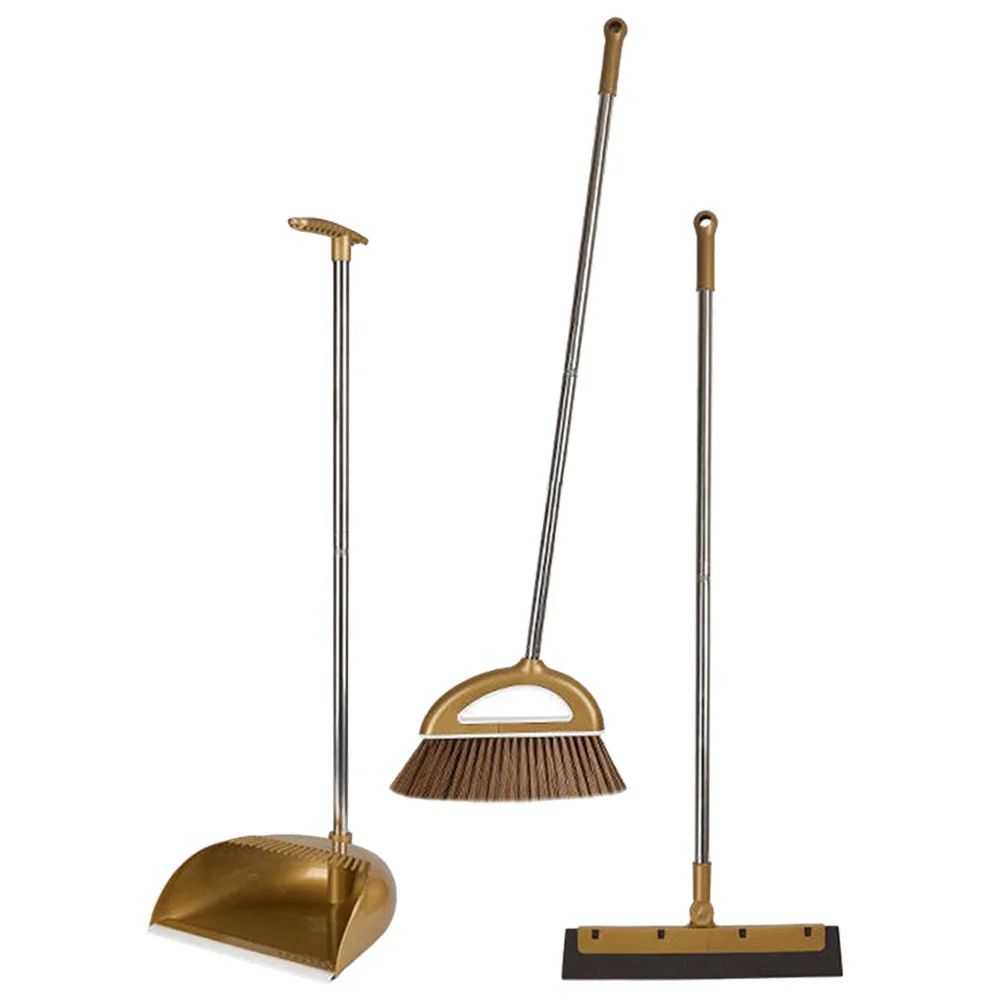 DustpanBroomSetStandUpDustpansLongHandleUprightDustpan