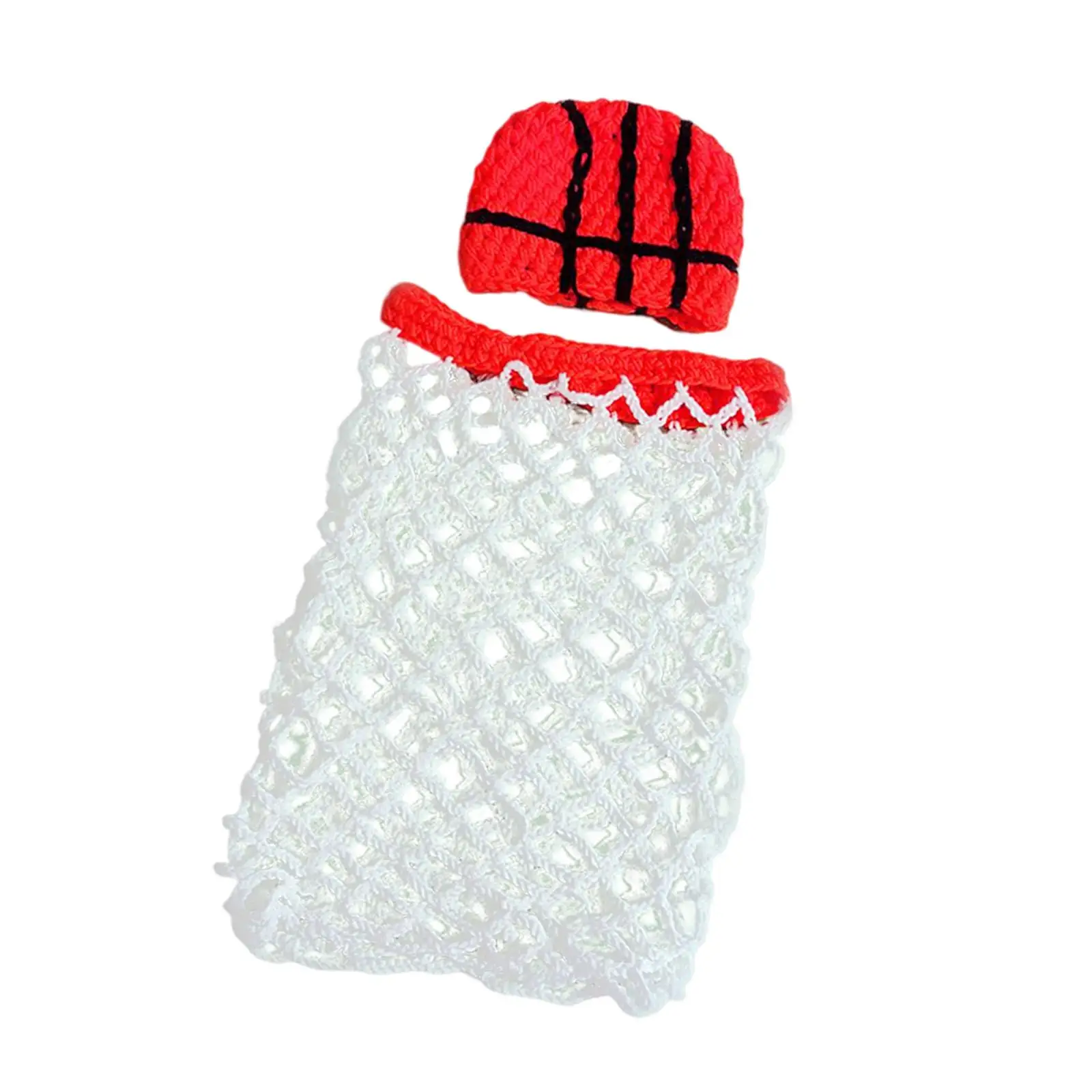 2Pcs Newborn Basketball Crochet Costume Kids Costumes Set Infant Photography Props