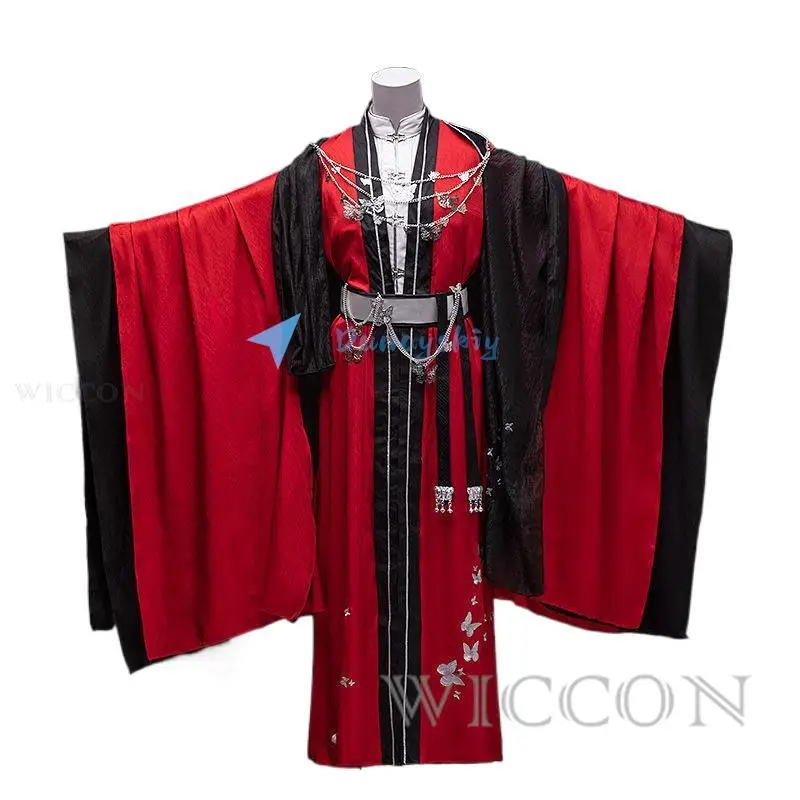 

TGCF Tian Guan Ci Fu Huacheng Cosplay Costume Guiwang Huacheng Han Style Clothing Sanlang Red Hanfu Dress Chinese Costume