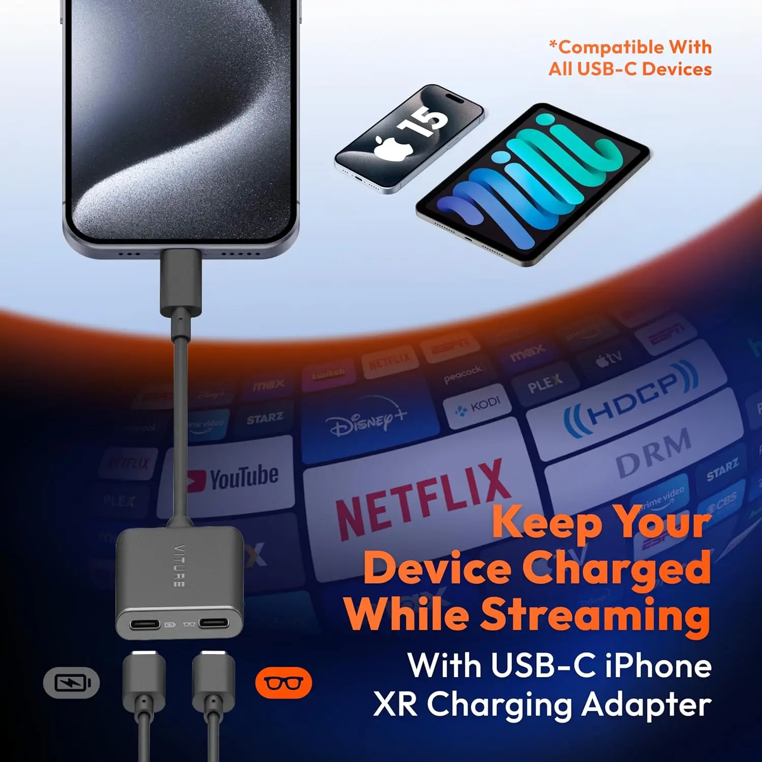 VITURE Pro XRグラスとUSB-C XR CHAGINGアダプタ USB-C XR Charging Adapter For USB-C iPhones | VITURE: Next Gen XR