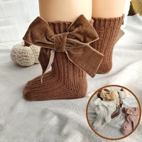 Red Bow Tie Medium Tube Socks Girls' Christmas Stockings Infants Toddlers Soft Cotton Children Non Slip Floor Socks Baby Gift 3