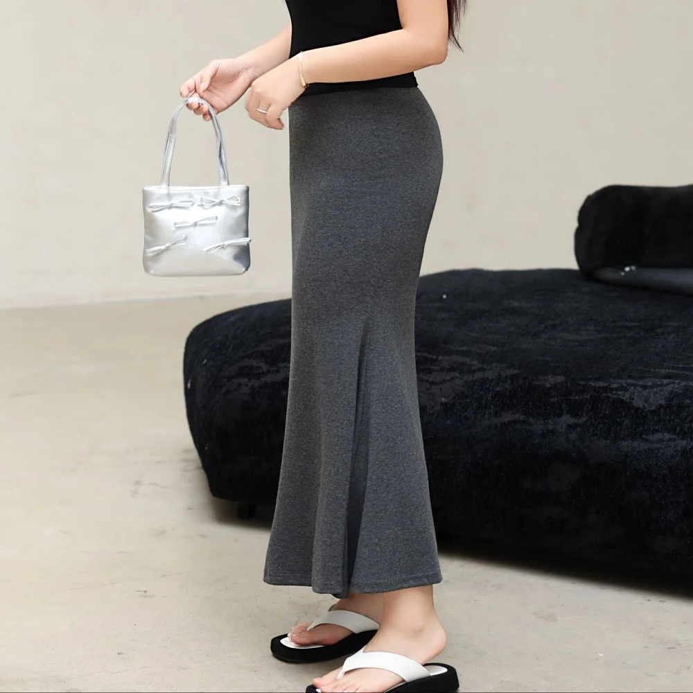 Plus Size Women's's Mermaid Skirt Premium Drape Effect Hot Sexy Long Fishtail Skirt French OL Autumn 2025