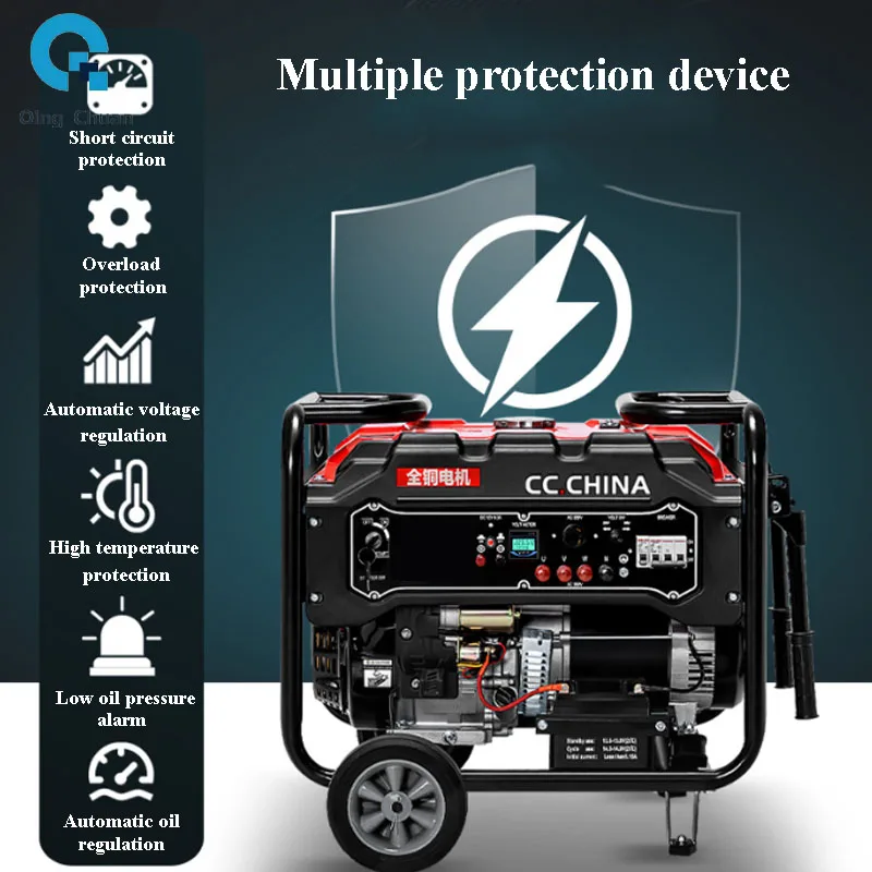 Gasoline Generator Household 220V Small Generator Single Three-phase 8 10 12 KW Manufacturers