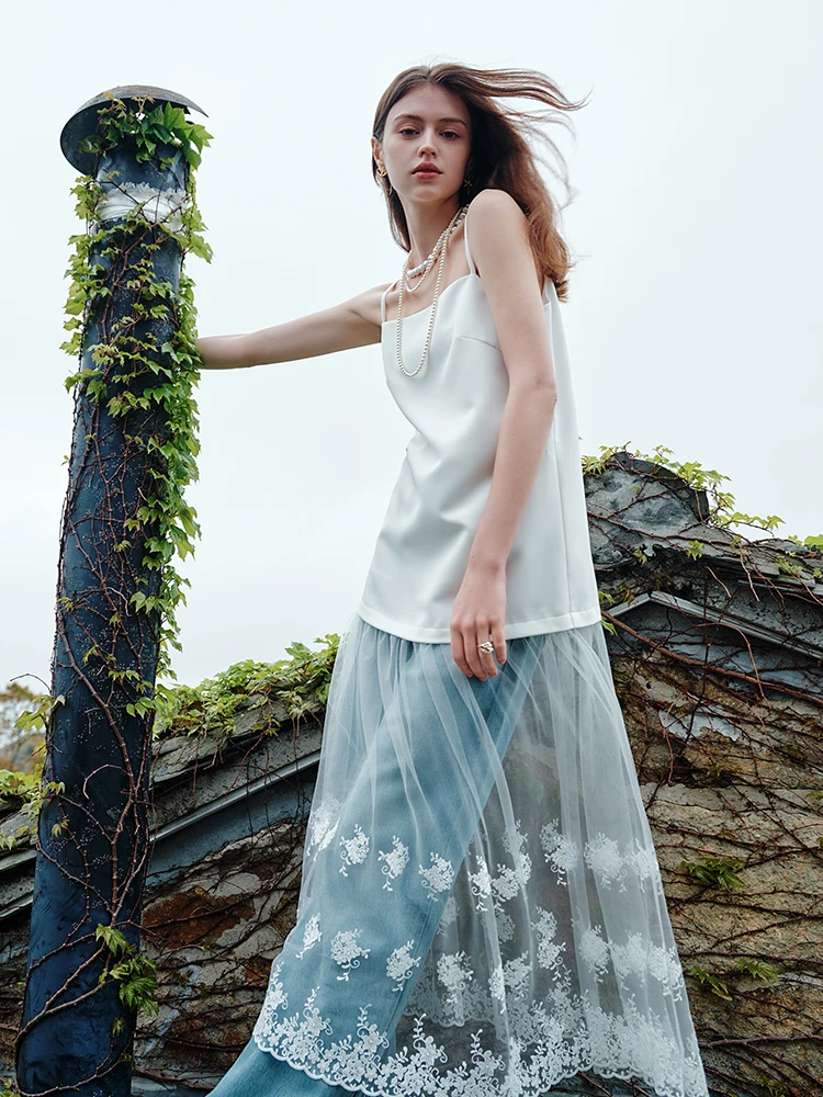 SinceThen★French style suspender white long dress ST14 SinceThen☆French style suspender white long dress ST14