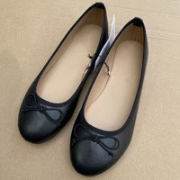 2026 Spring Elegant Bowknot Ballet Flats Classic Shoe Round Toe Comfort Slip-On Ladies Fashion Loafers Leather Mules Shoes - Image 2