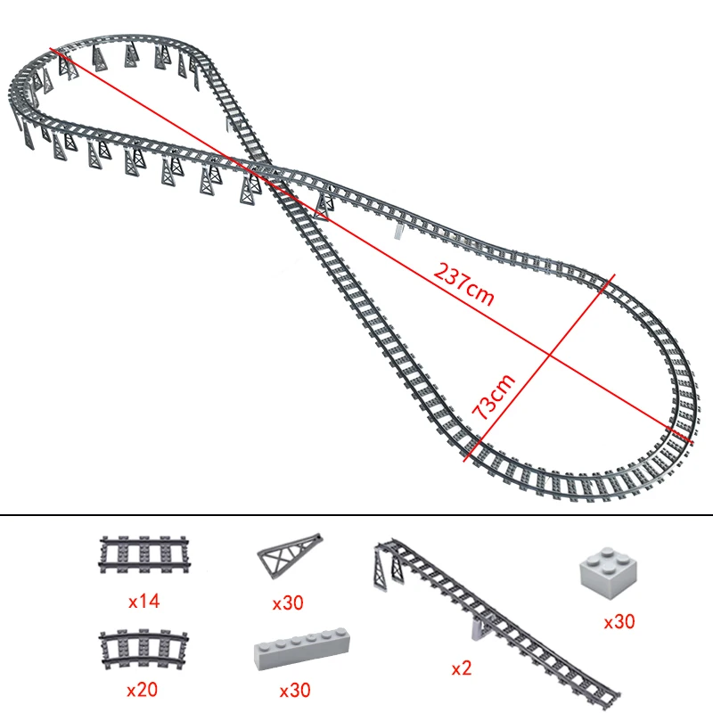 

MOC Creative City Train Points Switching Climbing Tracks Flexible Railway Crossings Rails Forked Building Block Bricks DIY Toys