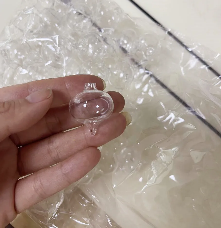 중공 유리 타원형 버블 바이알 펜던트, 유리 글로브 비즈, 유리 위싱 병, 바이알 쥬얼리 제작, DIY 액세서리, 5 개, 10 개, 20 개
