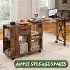 Rotating Writing Office Desk with Storage, Computer Desk with Wheels, Brown 3