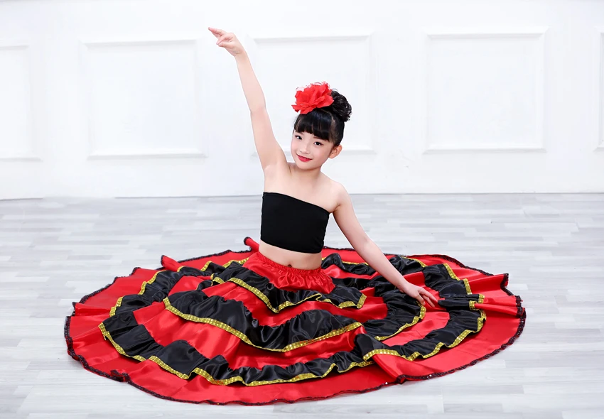 Bambini Flamenco Vestito Delle Ragazze Costumi di Danza Spagnola