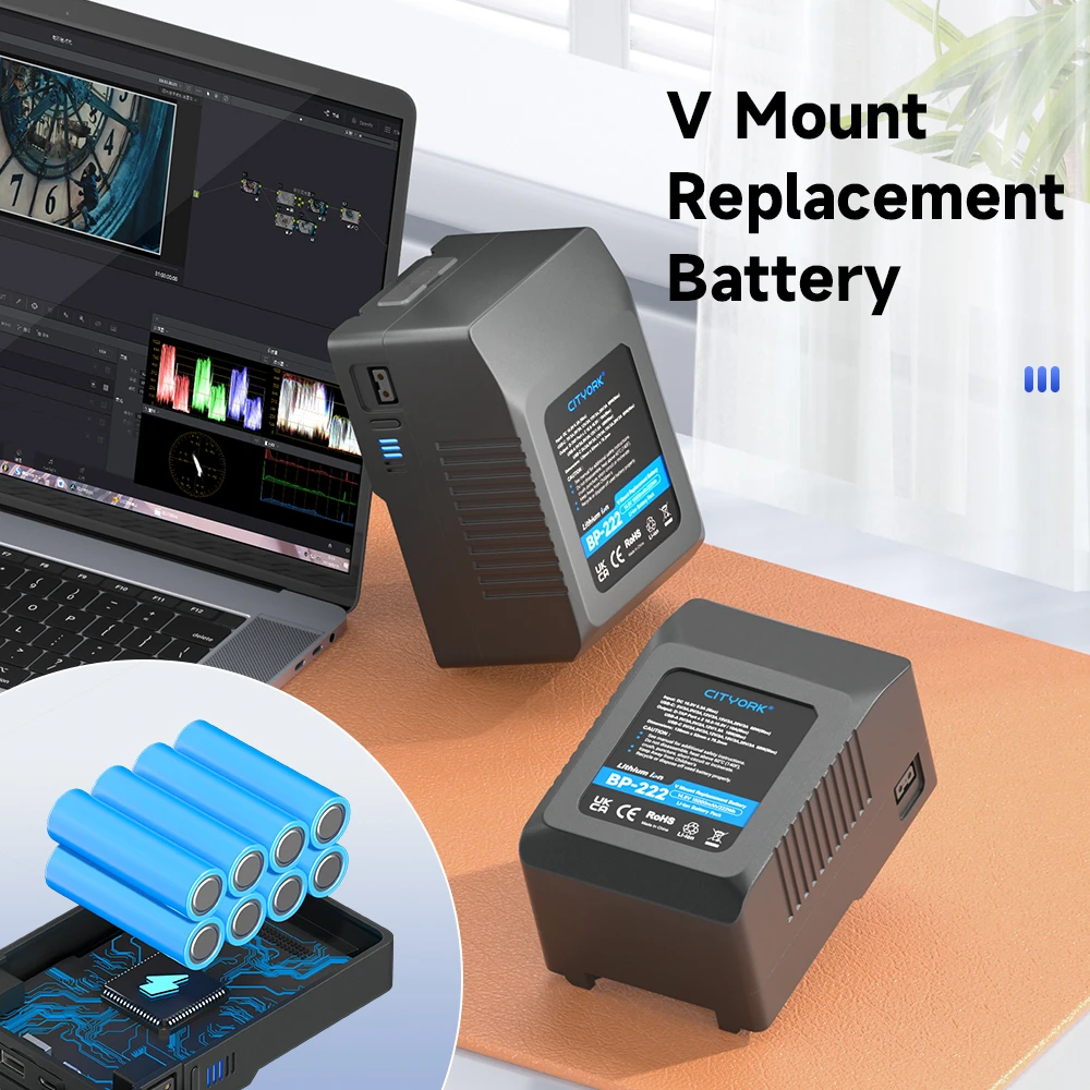 CITYORK V Mount V-Lock Lithium Battery BP95 BP185 BP222 for Type-C
