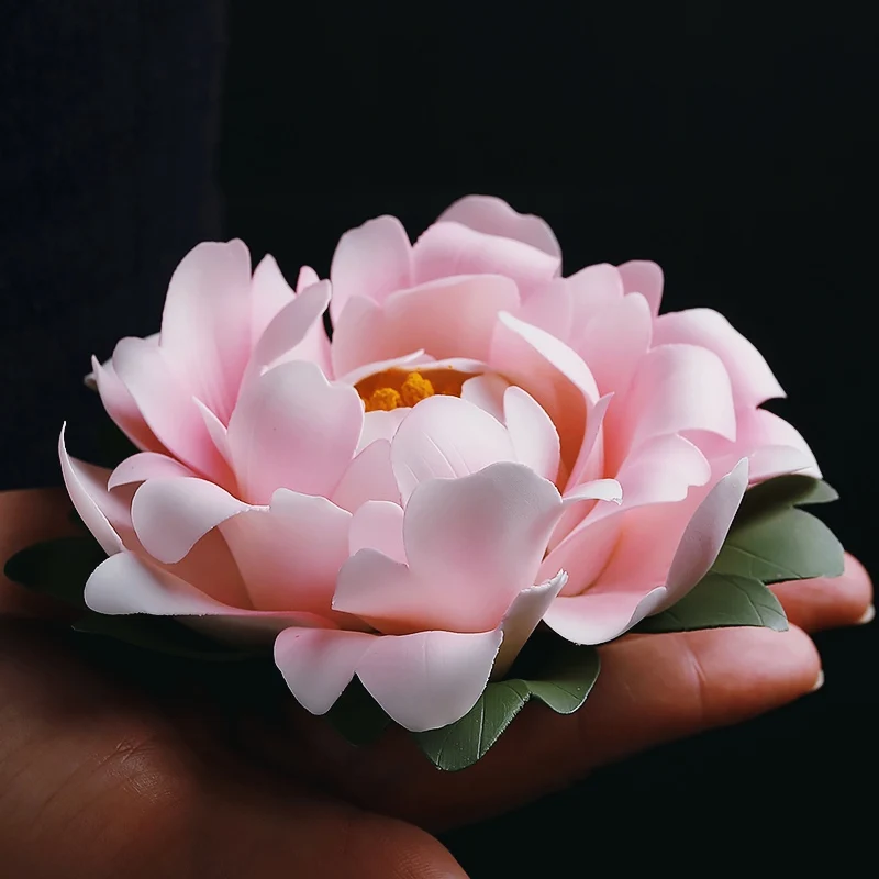 0022 Ceramic Handmade Peony Flower Decoration Home Ornament Living Room Desktop Ornaments Flower Crafts Birthday Gift