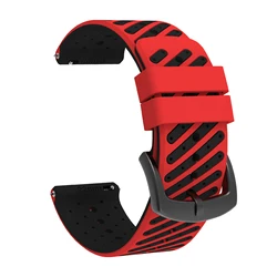 Versatile 22mm Silicone Watch Strap Replacement Wristband - 22mm width (Red black)