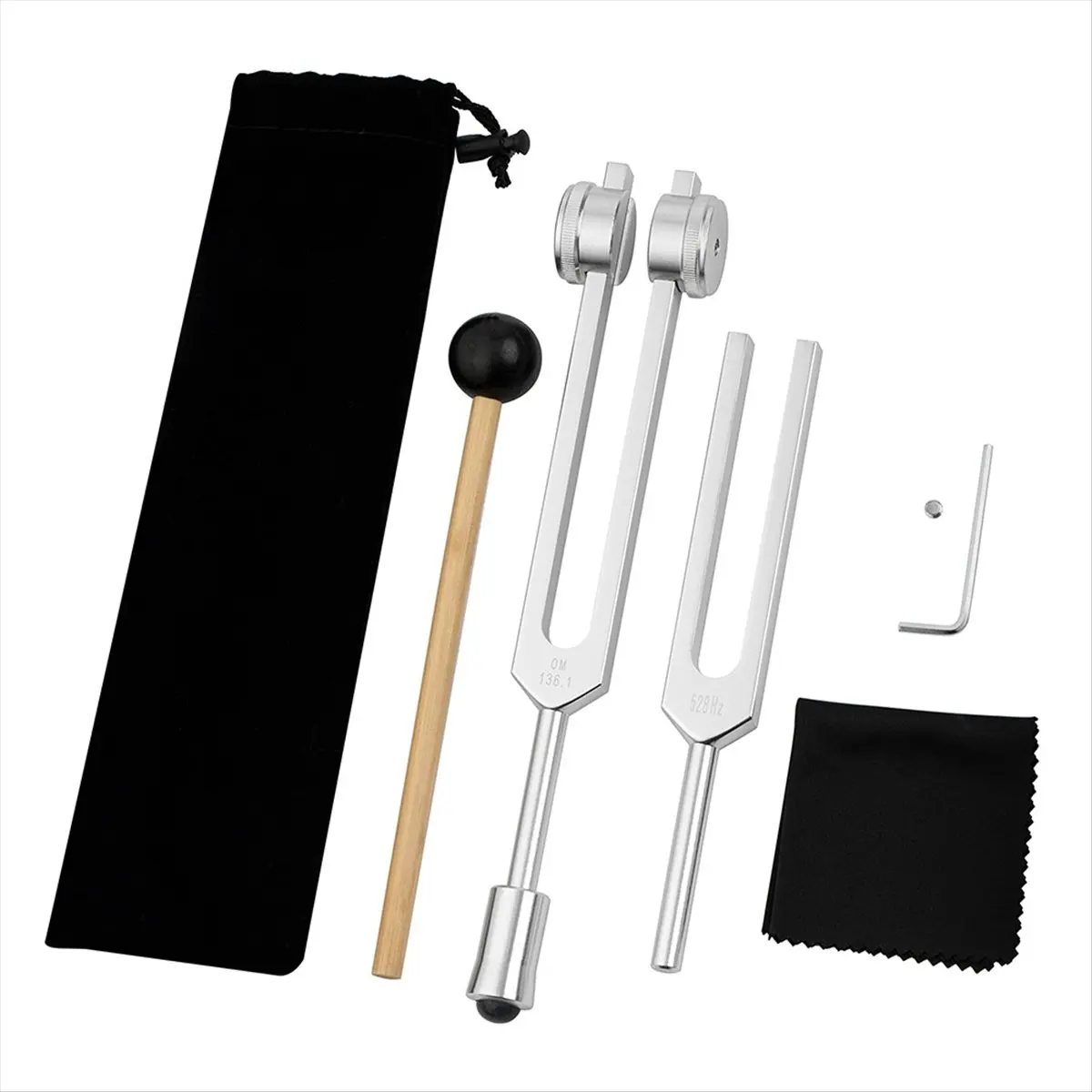 A50U 528HZ 치유 차크라 세트용 튜닝 포크 OM136.1Hz, 수리용 사운드 힐링 악기(튜닝 포크 홀더 B 포함)