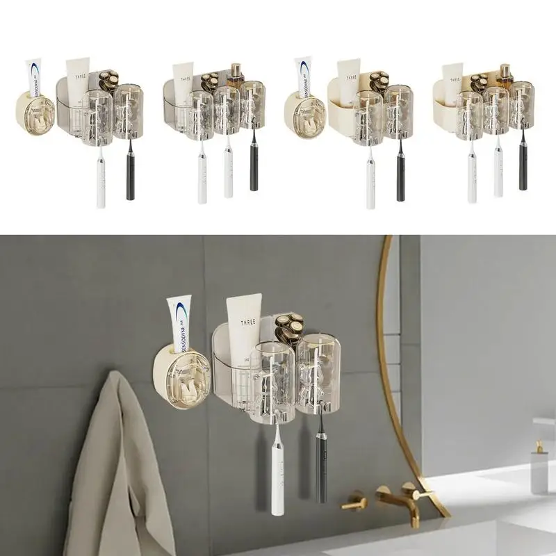 

Toothbrush Holder Automatic Drain Wall Toothbrush Holder Toothpaste Squeezer Wall Mounted Toothbrush Holder Toothpaste Rack