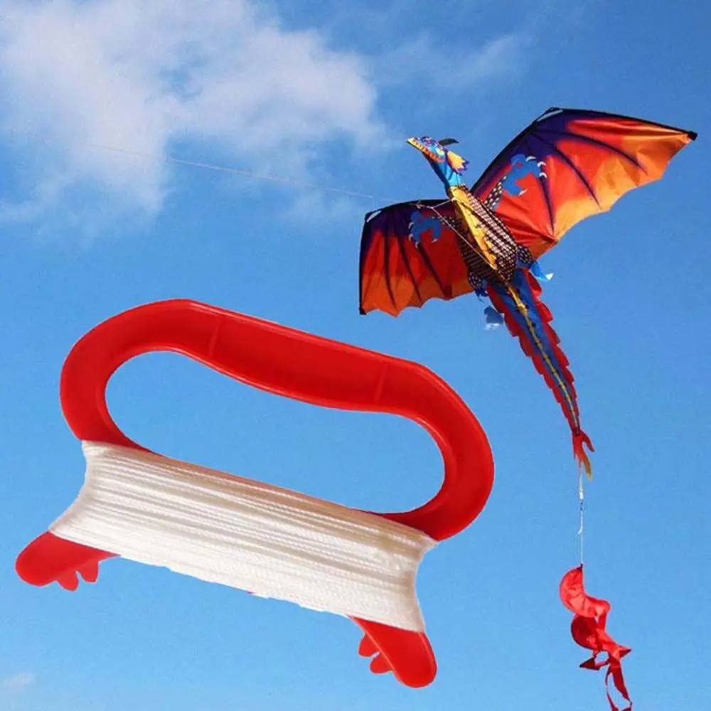 Kid Toys 30/50/100m Thin Kite flying tool D Shape Red Color Flying Kite Line Kite Thread Winder Kite accessories Kite Line
