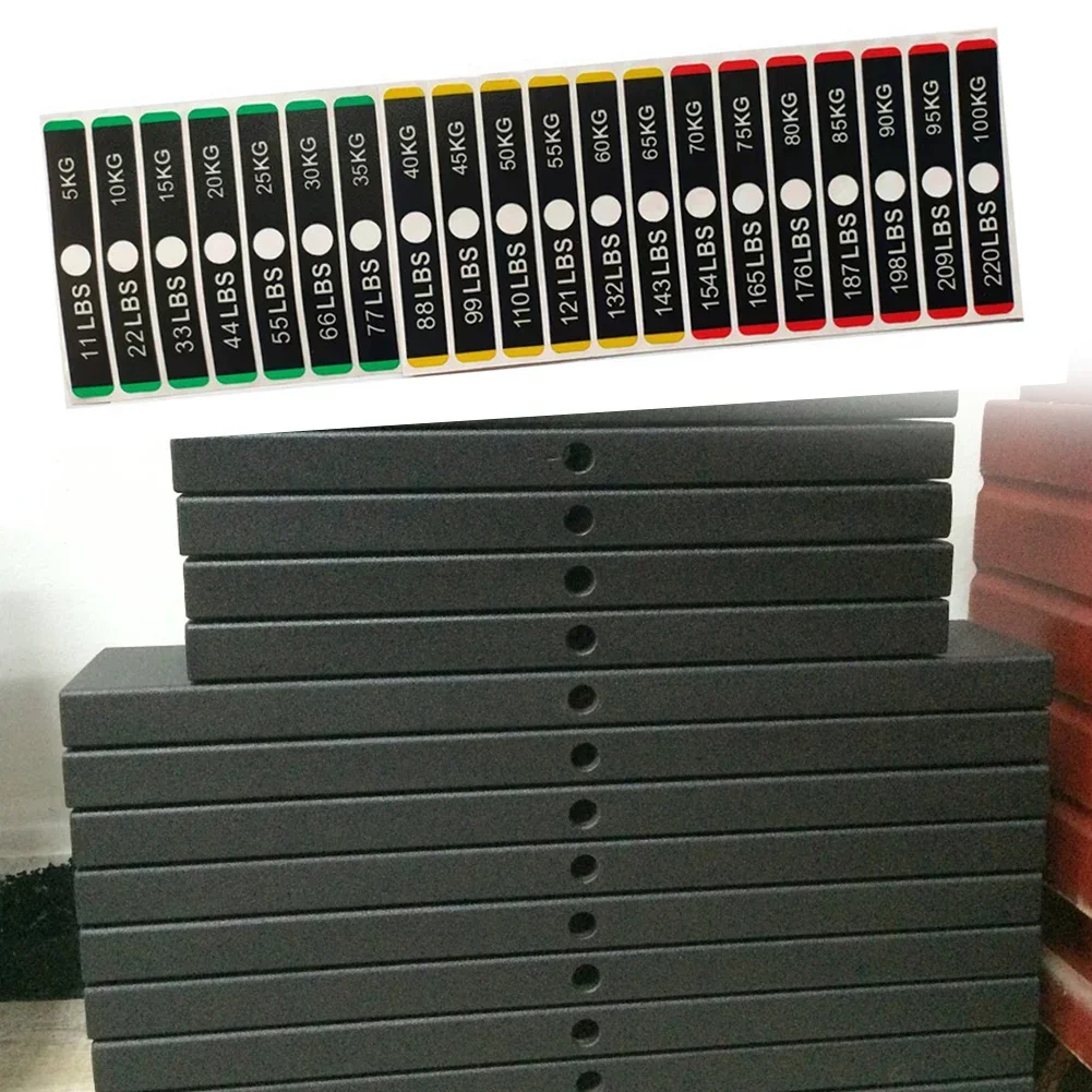 Weight Stickers Fitness Equipment Number Stack Labels 119x18mm 5kg To 100kg Gym Weight Equipment Label Numbers Sticker