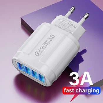 4USB быстрая зарядка мобильный телефон зарядное устройство Европейский стандарт путешествия зарядное устройство адаптер