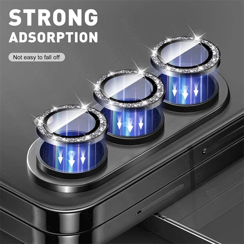 Gitter Diamond Metal Ring Camera Glass Protector for Galaxy Z Fold7 - Case Friendly Lens Cap