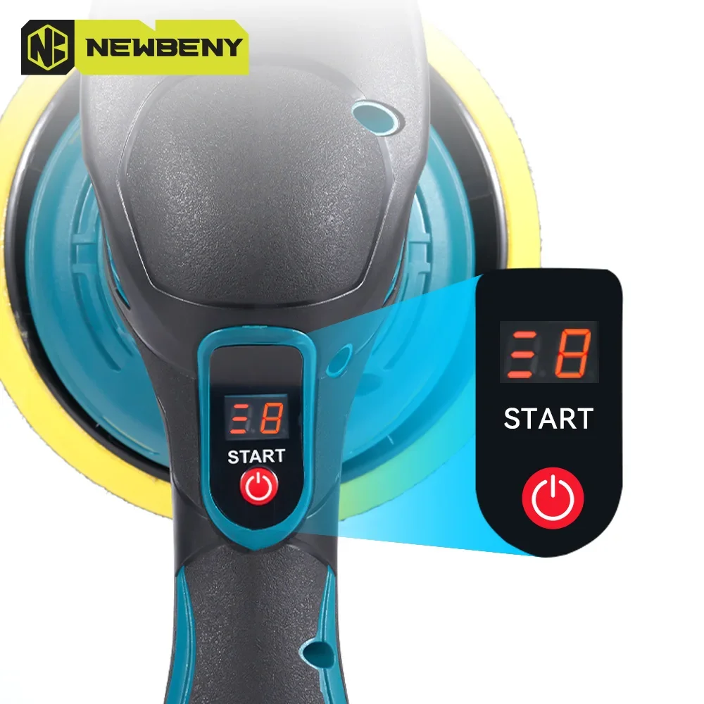 NEWBENY 12V Electric Car Polisher 150mm Cordless 8 Gears Speeds Adjustment Car Home Cleaning Waxing Sanding Beauty Power Tool