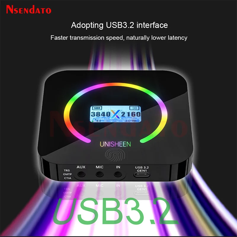 4k 60fps HDR HDMI Video Game Capture Card Box With OledHDMI Video Grabber Record For PS5 OBS vMix VRR Live Streaming Broadcast