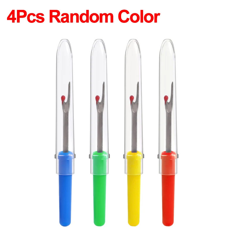 4-Piece Seam Ripper Set - Reusable Plastic Handle Thread Remover Sewing Tools