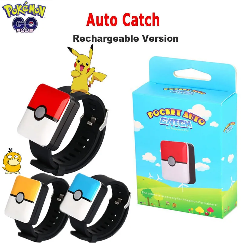 Auto Cattura Braccialetto Quadrato Ricaricabile Pokemon Go Plus Braccialetto Bluetooth Chiusura Automatica Smart Watch Accessorio Di Gioco Regalo Per 