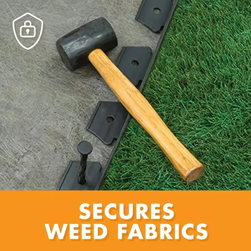 Plastic Edge Kit with 30 Anchoring Spikes, Fixed Garden Barrier, Lawn Grass, Edging Border, Landscape Edging, Easy Install, 10m