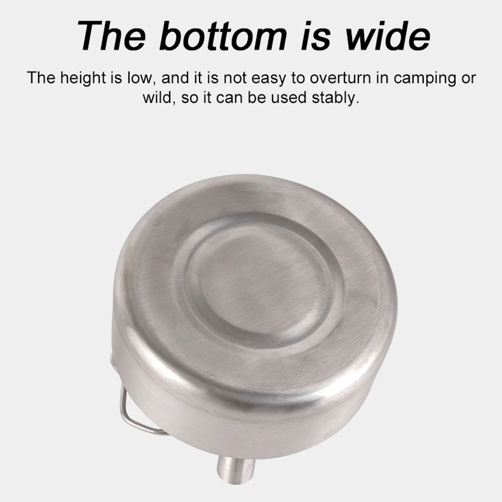 1L Outdoor Stainless Steel Camping Kettle – Portable Coffee Pot with Locking Handle for Cooking & Picnics 4
