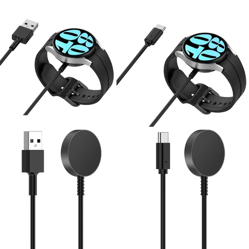 

E5BA Portable Power Adapter Wire Stand Base Type-C/USB for Watch 6/4classic
