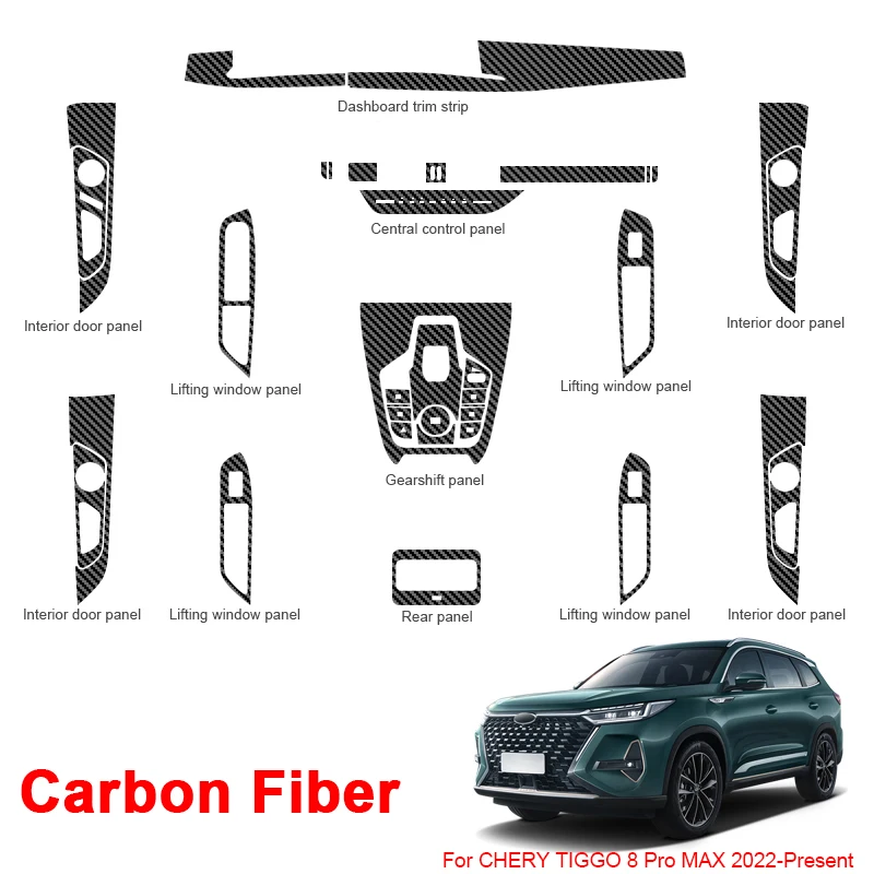 

For Chery Tiggo 8 PRO MAX 2022-2025 Car Interior Sticker Lifting Window Panel Decal Gear Box Dashboard Protective Film Accessory