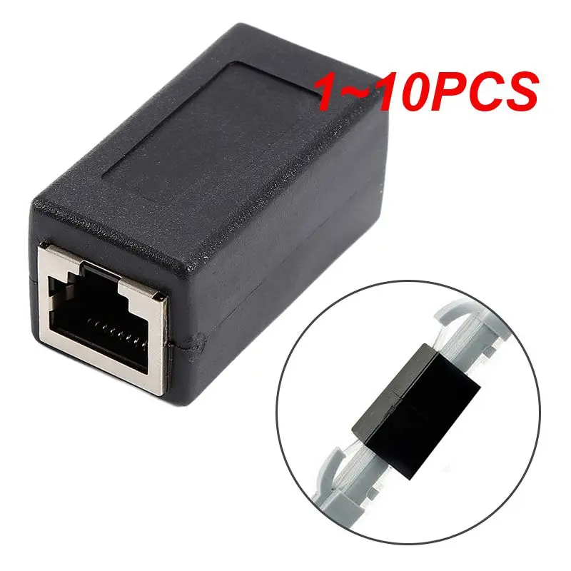 

1~10PCS New RJ45 Network Dual-Pass Mini Black Network Connector Portable Female To Female Ethernet LAN Connection Adapter